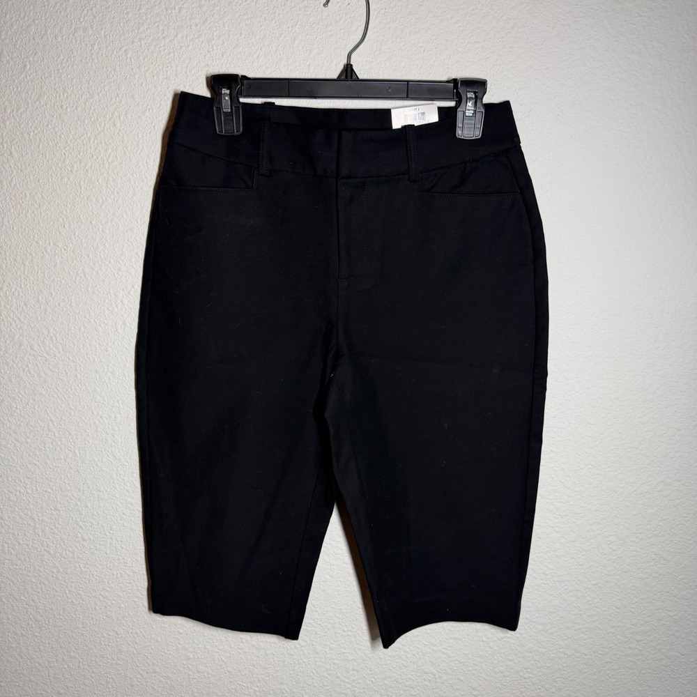 INC International Concepts‎ Slim Fit City Bermuda Shorts Womens 6 Black Mid Rise